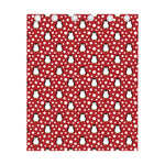 Red Snow Penguin Pattern Print Curtain