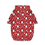 Red Snow Penguin Pattern Print Dog Zip Up Hoodie