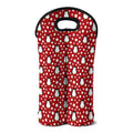 Red Snow Penguin Pattern Print Double Neoprene Wine Tote