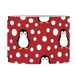Red Snow Penguin Pattern Print Drum Lamp Shade