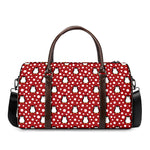 Red Snow Penguin Pattern Print Duffle Bag