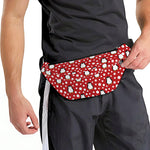Red Snow Penguin Pattern Print Fanny Pack
