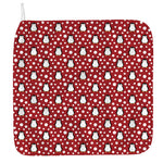 Red Snow Penguin Pattern Print Hand Towel