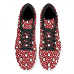 Red Snow Penguin Pattern Print High Top Leather Sneakers