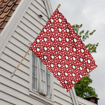 Red Snow Penguin Pattern Print House Flag