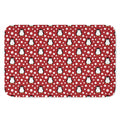 Red Snow Penguin Pattern Print Indoor Door Mat