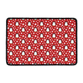 Red Snow Penguin Pattern Print Kitchen Mat