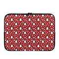 Red Snow Penguin Pattern Print Laptop Sleeve
