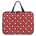 Red Snow Penguin Pattern Print Laptop Sleeve With Handle