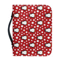 Red Snow Penguin Pattern Print Leather Bible Cover
