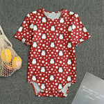 Red Snow Penguin Pattern Print Men's Bodysuit