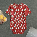 Red Snow Penguin Pattern Print Men's Bodysuit