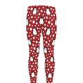 Red Snow Penguin Pattern Print Men's Leggings