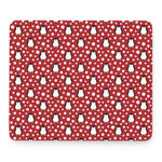 Red Snow Penguin Pattern Print Mouse Pad