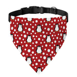 Red Snow Penguin Pattern Print Over The Collar Dog Bandana