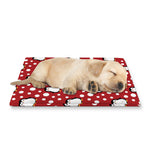 Red Snow Penguin Pattern Print Pet Cooling Mat Cover
