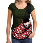 Red Snow Penguin Pattern Print Pet Sling Carrier