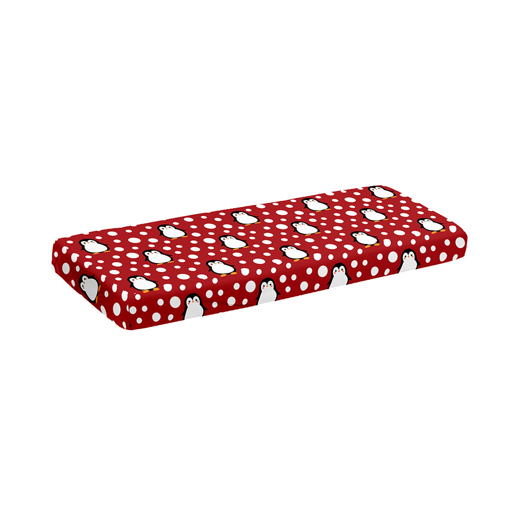 Red Snow Penguin Pattern Print Piano Keyboard Cover