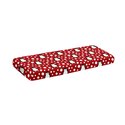 Red Snow Penguin Pattern Print Piano Keyboard Cover