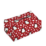 Red Snow Penguin Pattern Print Rectangle Tissue Box Cover