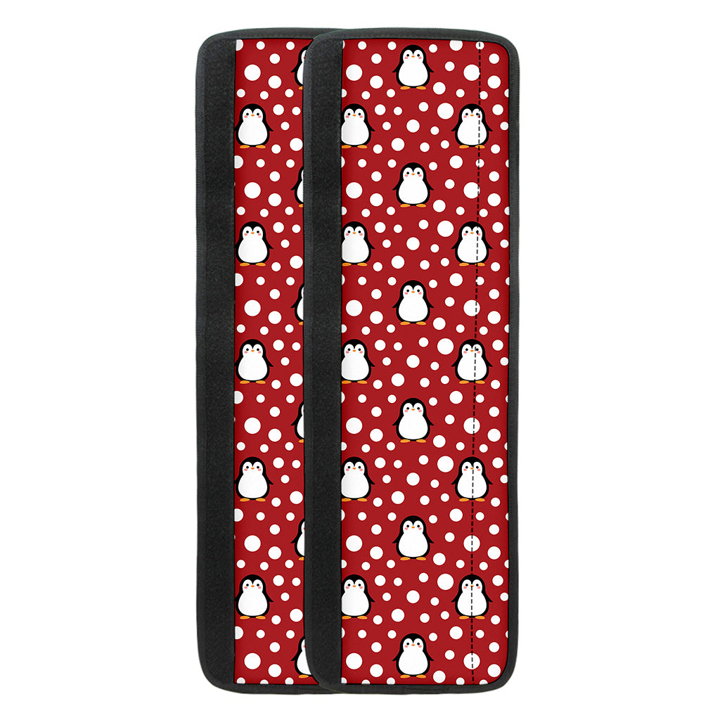 Red Snow Penguin Pattern Print Refrigerator Handle Covers