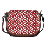 Red Snow Penguin Pattern Print Saddle Bag