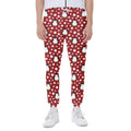 Red Snow Penguin Pattern Print Joggers