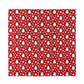 Red Snow Penguin Pattern Print Silk Bandana