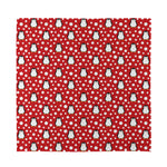Red Snow Penguin Pattern Print Silk Bandana