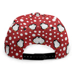 Red Snow Penguin Pattern Print Snapback Cap