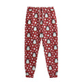 Red Snow Penguin Pattern Print Sweatpants
