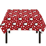 Red Snow Penguin Pattern Print Tablecloth