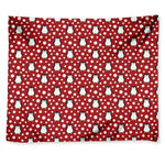 Red Snow Penguin Pattern Print Tapestry