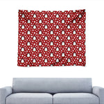 Red Snow Penguin Pattern Print Tapestry