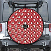 Red Snow Penguin Pattern Print Tire Cover With Camera Hole