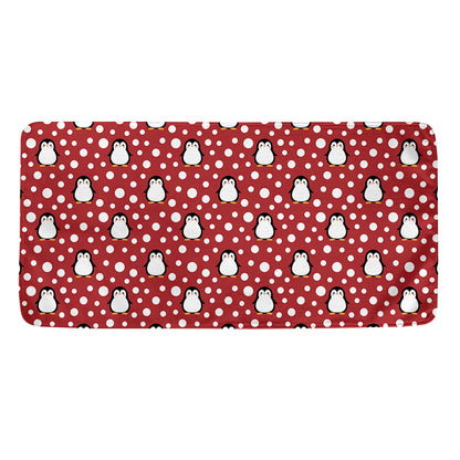 Red Snow Penguin Pattern Print Towel