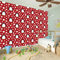 Red Snow Penguin Pattern Print Wall Sticker
