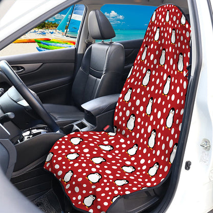 Red Snow Penguin Pattern Print Waterproof Car Seat Cover