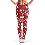 Red Snow Penguin Pattern Print Women's Leggings