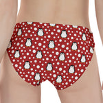 Red Snow Penguin Pattern Print Women's Panties