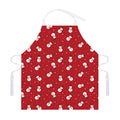 Red Snowman Pattern Print Adjustable Apron