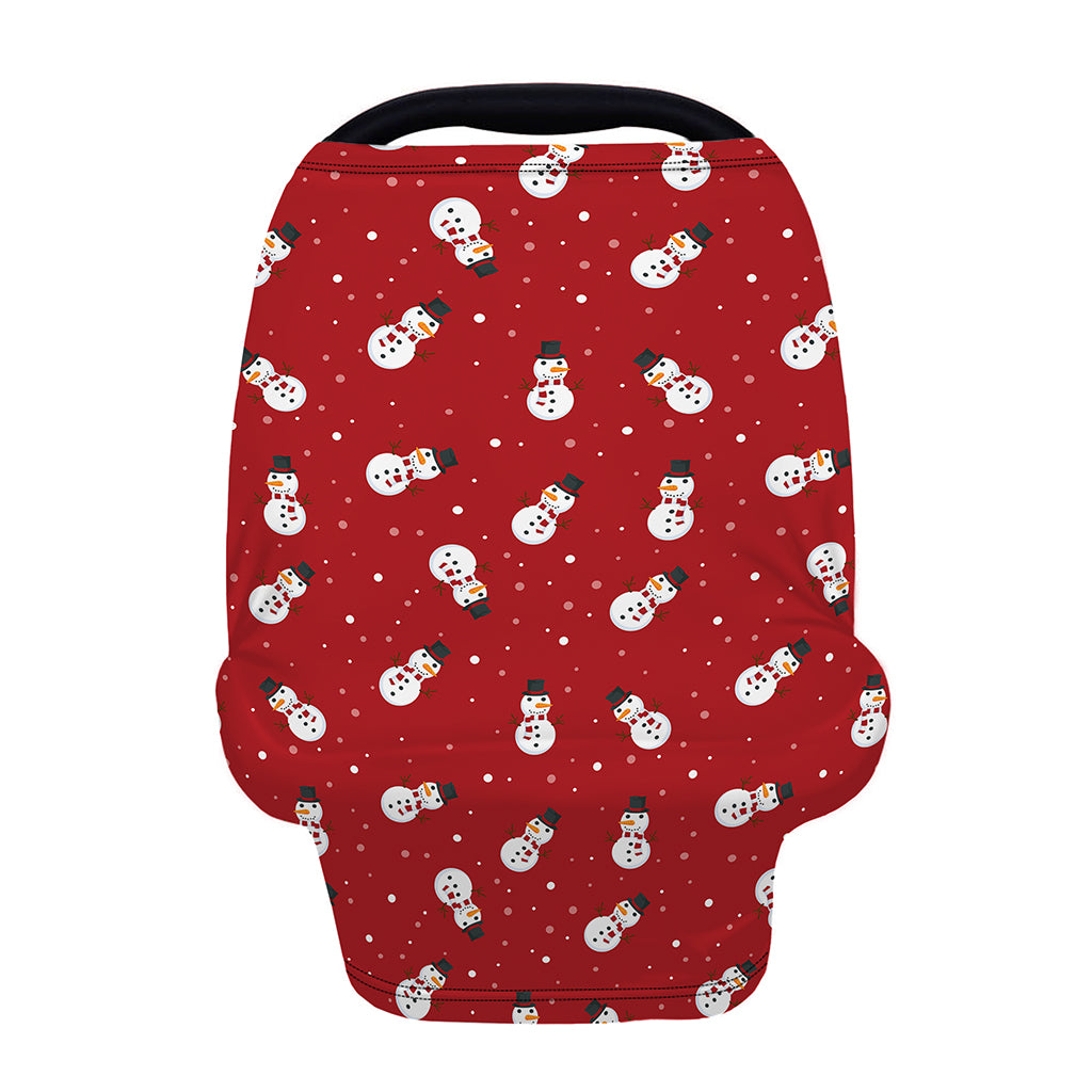 Red Snowman Pattern Print Baby Seat Cover