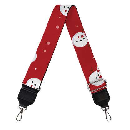 Red Snowman Pattern Print Bag Strap