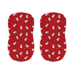Red Snowman Pattern Print Bar Stool Covers