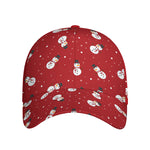 Red Snowman Pattern Print Baseball Cap