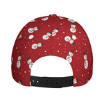 Red Snowman Pattern Print Baseball Cap