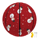 Red Snowman Pattern Print Basketball