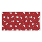 Red Snowman Pattern Print Beach Towel