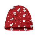 Red Snowman Pattern Print Beanie
