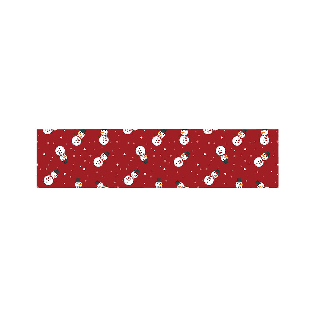 Red Snowman Pattern Print Bed Runner